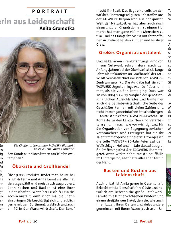 TAGWERK ZEITUNG im Portr&auml;t: ANITA GROMOTKA